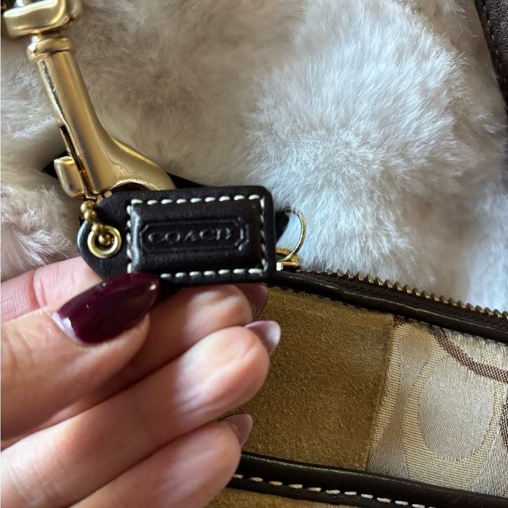 Coach Patchwork Crossbody Bag - Brown and Gold - Picture 2 of 5